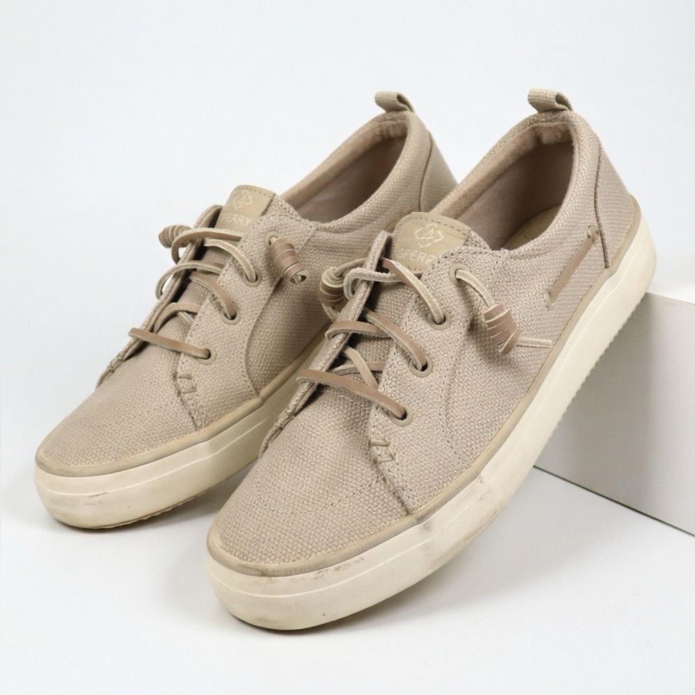 Sperry Womens Shoes Sperry Crest Vibe Shoes Lace Up Low Top Tan Sneaker Size 9
